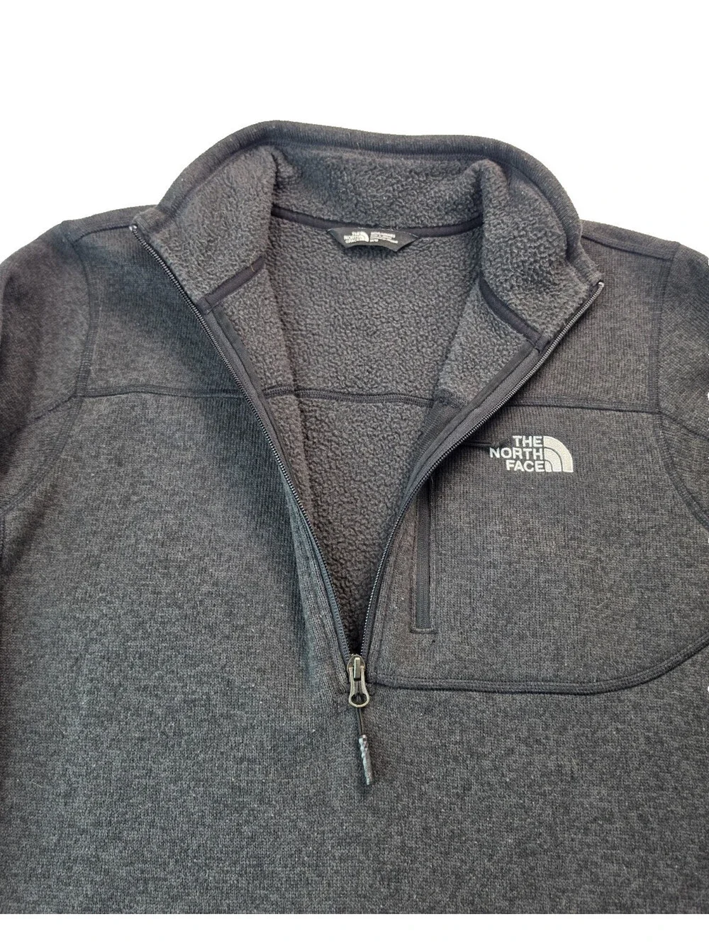 North Face Gordon Lyons Black Fleece 1/2 Zip Pullover Jacket Mens Size Medium M